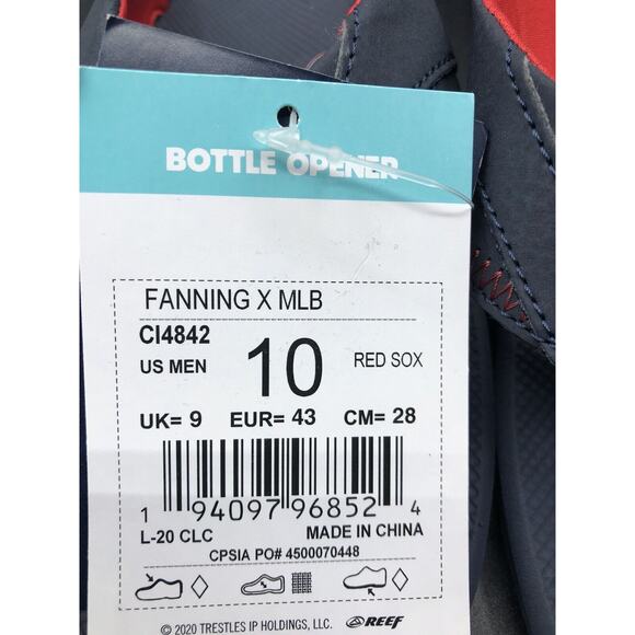 Boston Red Sox REEF Fanning x MLB Bottle Opener Sandals Flip Flops Mens 10 NWT main image 7